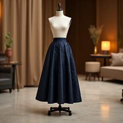 Elegance in Brocade: Women's Evening Skirt