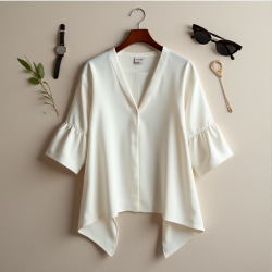 Chic Flow Women's Handkerchief Hem Blouse