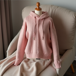 Luxe Pointelle Knit Hoodie