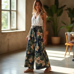 Chic Breeze Printed Palazzo Pants