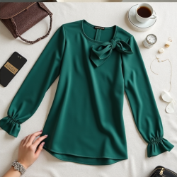 Elegant Charm Bow Detail Blouse