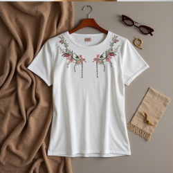 Embroidered Elegance Tee
