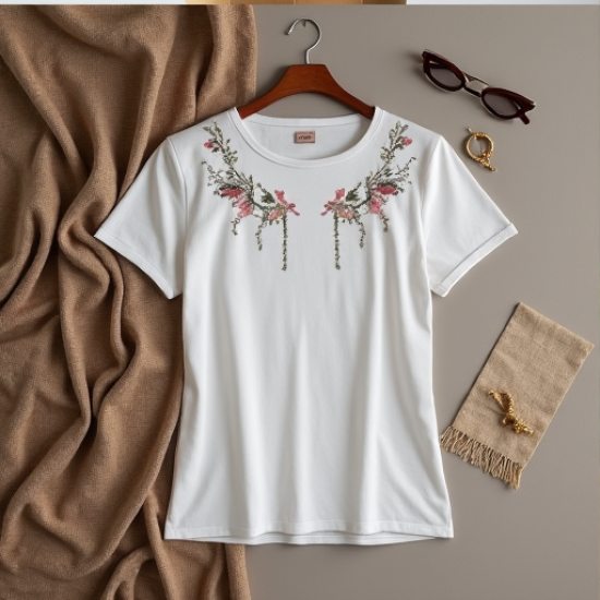 Embroidered Elegance Tee