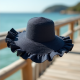 Coastal Breeze Ruffle Trim Beach Hat