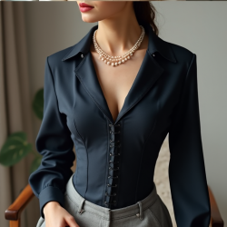 Elegant Lace-Up Corset Blouse