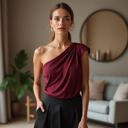 Elegance Drape One-Shoulder Top