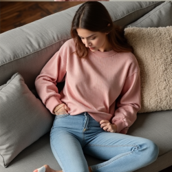 Cozy Luxe Ribbed Crew Sweatshirt