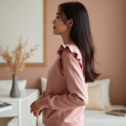 Chic Ruffle Luxe Sweatshirt