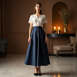 Elegance in Brocade: Women's Evening Skirt