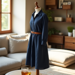 Elysian Breeze Linen Blend Shirt Dress