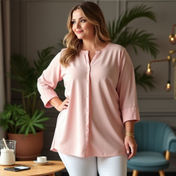 Elegant Essence Plus Size Flowy Tunic Blouse