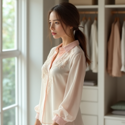 Elysian Breeze Sheer Organza Blouse