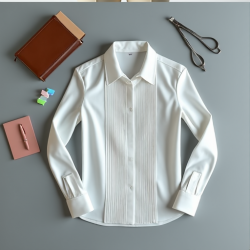 Elegant Pleat Office Blouse