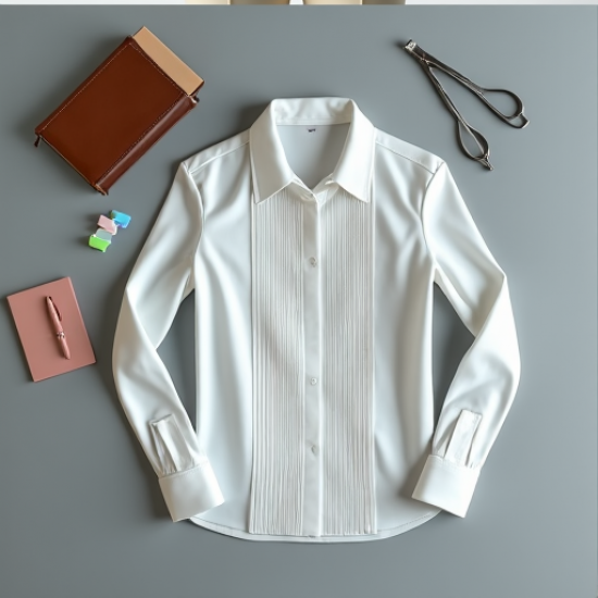 Elegant Pleat Office Blouse