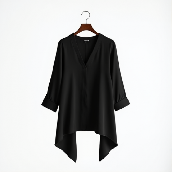 Chic Flow Women's Handkerchief Hem Blouse