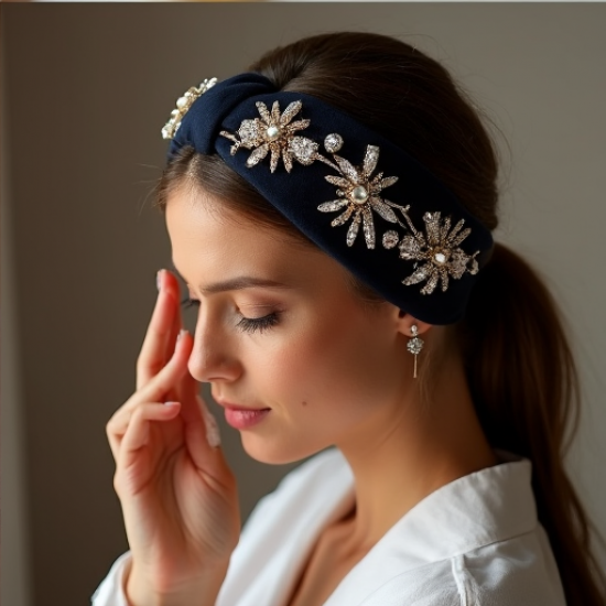 Chic Elegance Wide Embellished Headband
