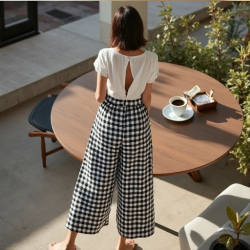 Chic Checkered Culottes
