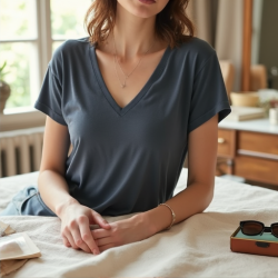 Chic Vibe Deep V-Neck Tee