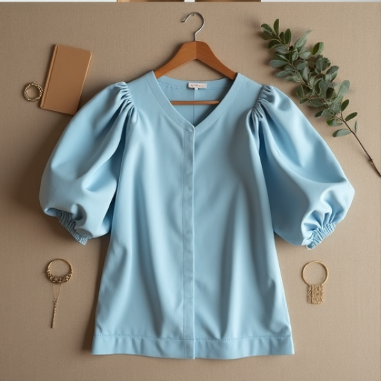 Elegance in Bloom Balloon Sleeve Top