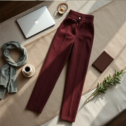 Chic Elegance Tweed Tapered Trousers