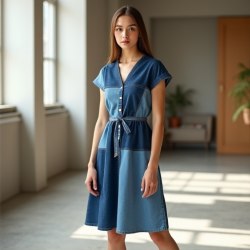 Chic Patchwork Denim Dream Dress