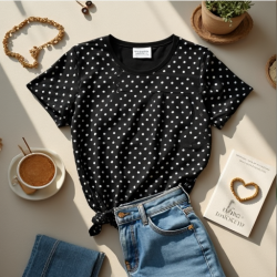Vintage Charm Polka Dot Tee