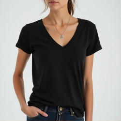 Chic Vibe Deep V-Neck Tee