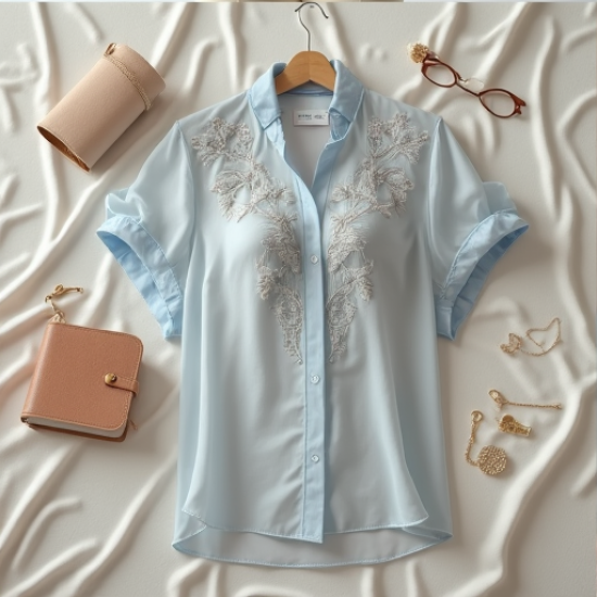 Elysian Breeze Sheer Organza Blouse