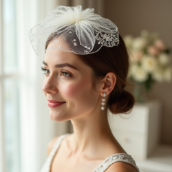 Elysian Charm Bridal Veil Fascinator