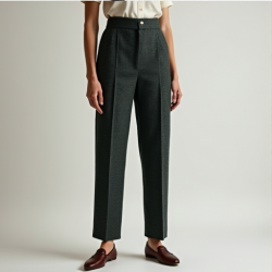 Chic Elegance Tweed Tapered Trousers