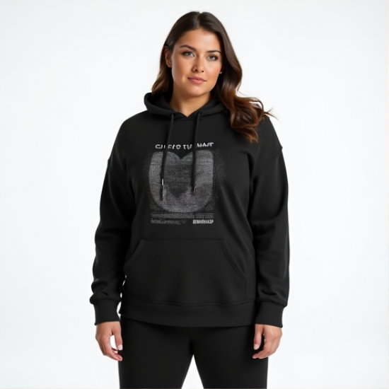 Chic Comfort Plus Size Graphic Hoodie