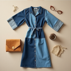 Chic Patchwork Denim Dream Dress