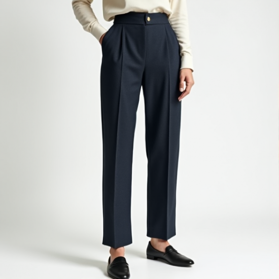 Chic Elegance Tweed Tapered Trousers