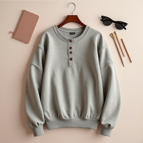 Chic Comfort Half Button Sweatshirt