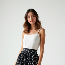 Chic Polka Dot A-Line Skirt