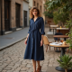 Elysian Breeze Linen Blend Shirt Dress