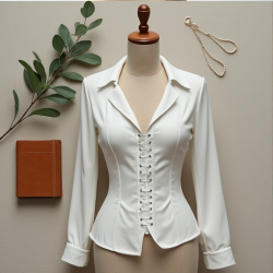 Elegant Lace-Up Corset Blouse