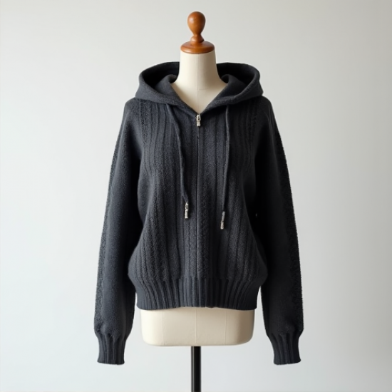 Luxe Pointelle Knit Hoodie