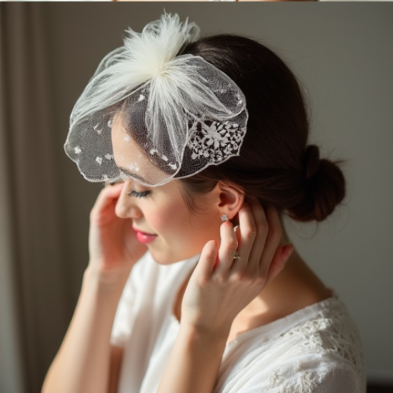 Elysian Charm Bridal Veil Fascinator