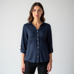 Blissful Bump Button-Front Blouse