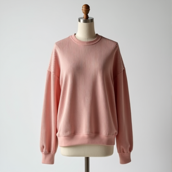 Cozy Luxe Ribbed Crew Sweatshirt