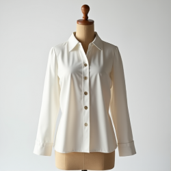 Elegant Back-Button Blouse