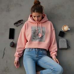 Urban Chic Cropped Graphic Hoodie