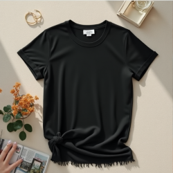 Chic Edge Raw Hem Tee