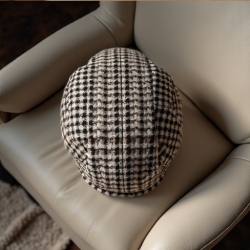 Chic Houndstooth Newsboy Cap