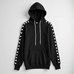 Elegance Pearl Detail Fashion Hoodie