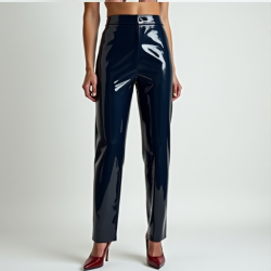 LuxeShine Women's Vinyl Trousers