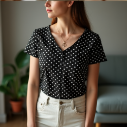 Vintage Charm Polka Dot Tee
