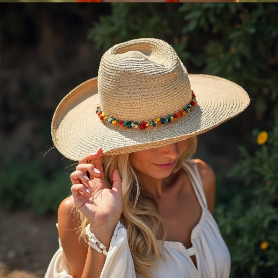 Bohemian Bliss Straw Cowboy Hat