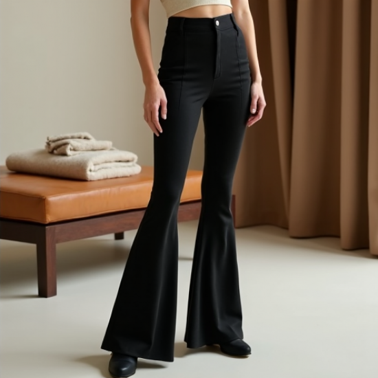 Chic Faux Suede Flare Pants